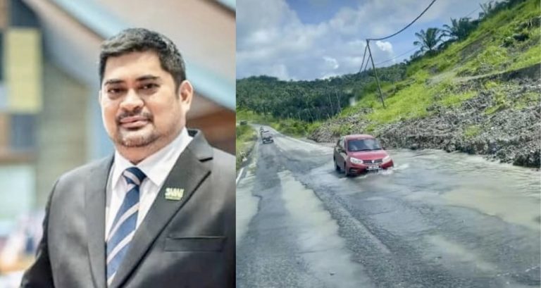 Kerja kawalan sementara dilaksanakan baiki jalan rosak di Batu 24 Jalan Sandakan – Beluran