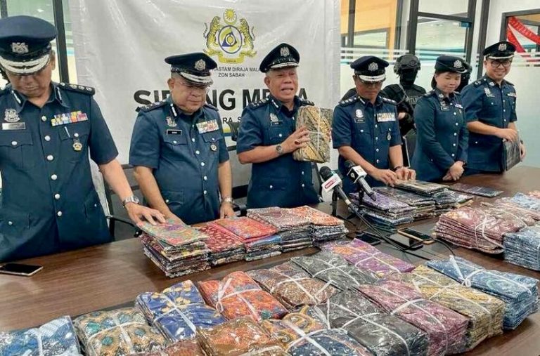 Kastam Sabah rampas kain sarung bernilai lebih RM1.6 jita