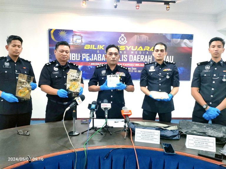 Enam lelaki ditahan, dadah bernilai lebih RM120,000 dirampas di Tawau