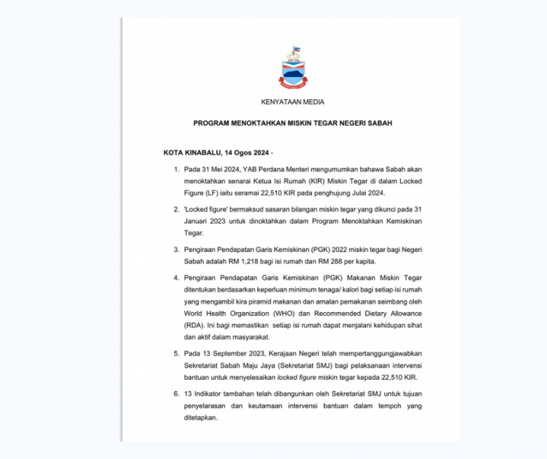 ‘Locked figure’ sasaran Menoktahkan Kemiskinan Tegar di Sabah – Sekretariat SMJ