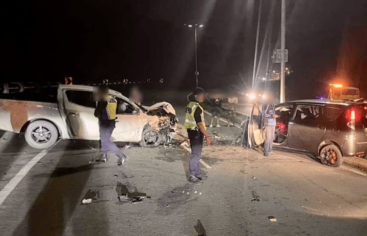 Pemandu Maut, Empat Cedera Nahas Dua Kenderaan di Penampang