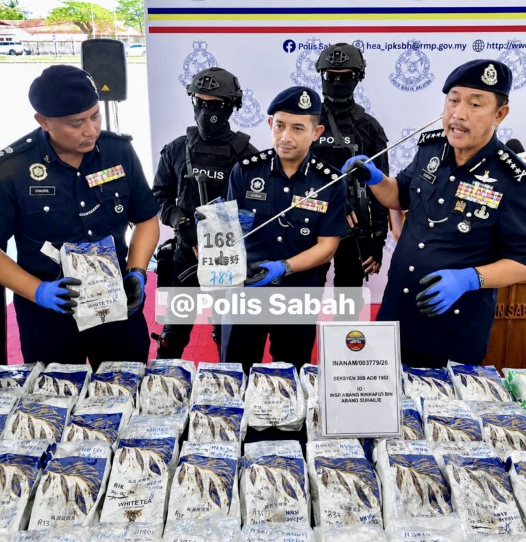 344 ditahan, syabu RM7.99 juta dirampas di Sabah