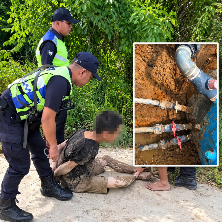 Serbu sambungan air haram, seorang dicekup empat cabut lari