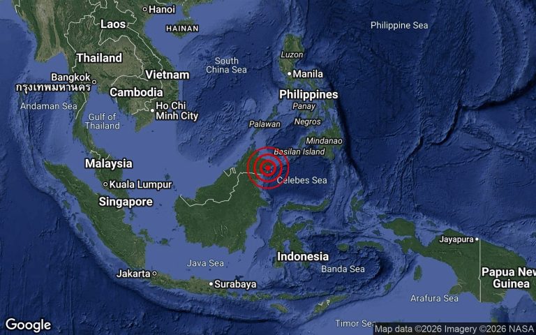 Gempa bumi magnitud 5.0 gegar perairan Sandakan
